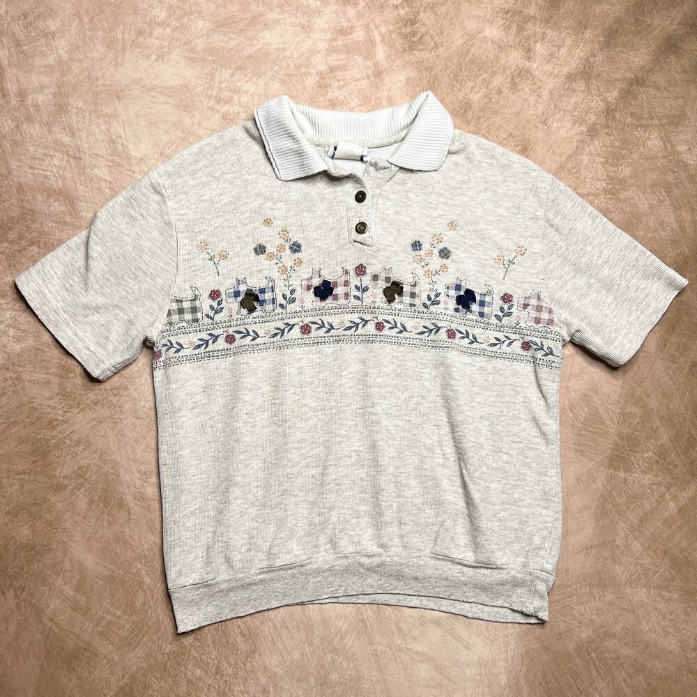 Teddi Gray Floral Embroidered Blouse